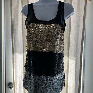 Sequin Tank Top - Black, Gold, Silver